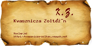 Kvasznicza Zoltán névjegykártya